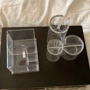 Storage for swabs make up etc.